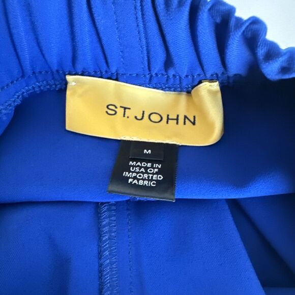 ST. JOHN Women's Blue Pull On Elastic Waist Casual Ankle Dress Pants Size Medium - Picture 3 of 4